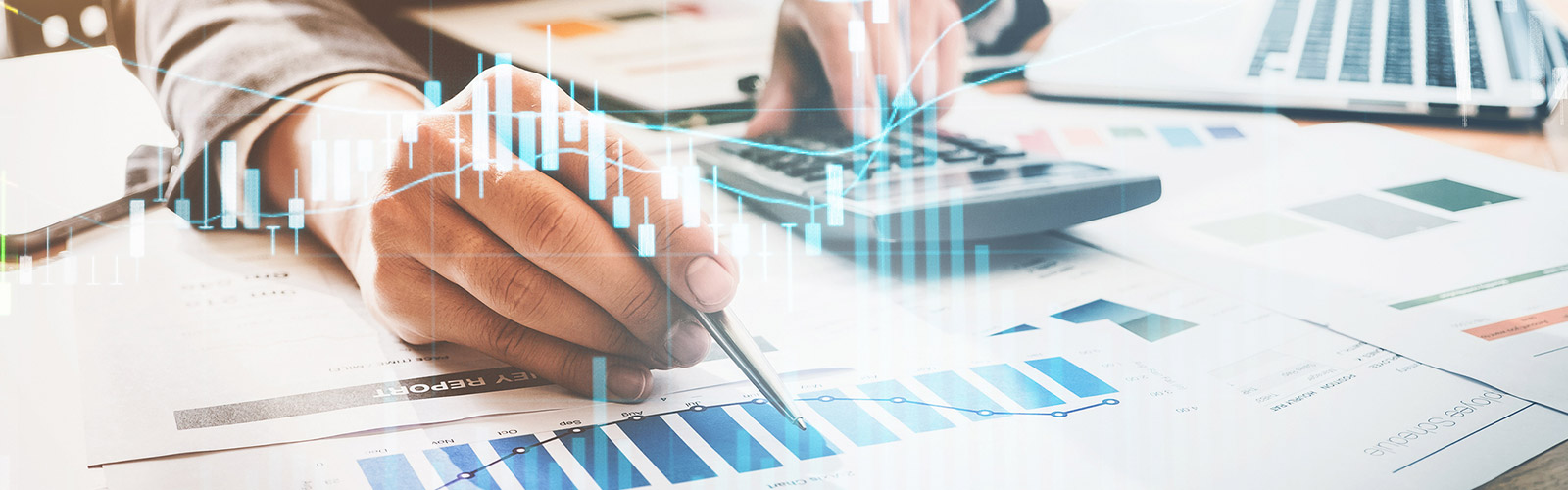 Digital composite of financial calculators.