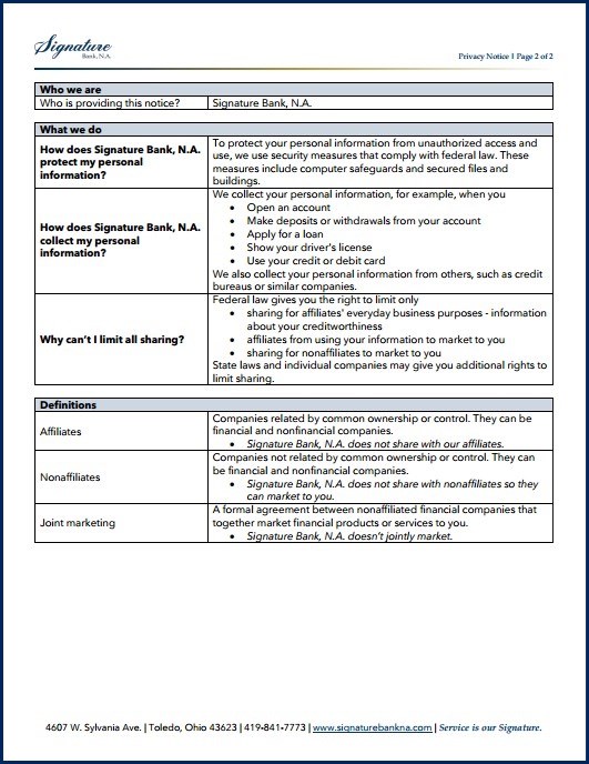 Privacy Notice Page 2